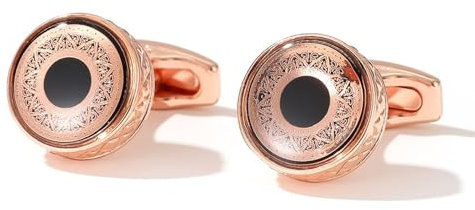 Dsnyu Manschettenknöpfe Herren Rosegold, Manschettenknöpfe Herren Edel Runden Hochzeit Schmuck für Hemd mit Geschenkbox