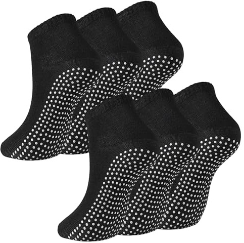 Radsocken 6 Pairs Pilates Socks Yoga Socks Non Slip for Women Reformer Pilates Grip Sock Anti Slip Slipper Sock for Yoga Trampoline Dance Hospital Home