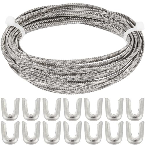 GORGECRAFT 5mX5mm Kit per Disossare Corsetti in Acciaio Piatto per Disossare Bastoncini per Modellare con 20 Punte A Spirale per Ossa in Acciaio Inossidabile Coperture per Fili A Spirale Supporti