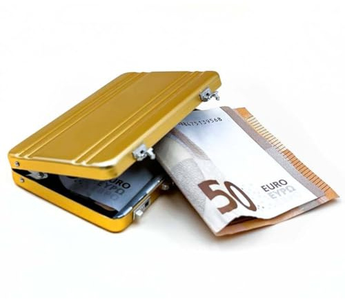 Kronenberg24 Mini Koffer für Geldgeschenke, Geldkoffer, Gutscheinverpackung | Lustige Geschenkidee | schwarz | 2 Stück (Gold)