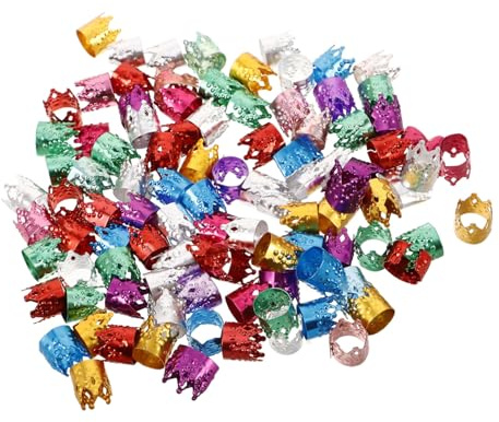 IWOWHERO 100piezas Accesorios Para Trenzas Joyas De Pelo Forma De Anillos De Decoraciones De Dreadlocks Charms De Trenzas Adornos Para Peinados Complementos Para