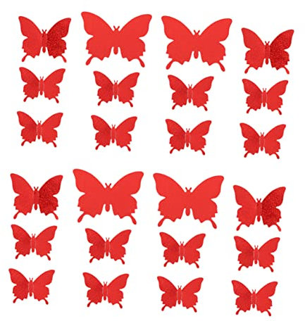 Angoily Schmetterlinge Wandaufkleber 3d Schmetterlinge Wandtattoos Abnehmbare Glänzende Kunst 48 Stück Packung