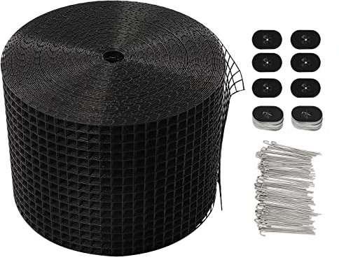 Solar Panel Bird Mesh Guard 30m PVC Coated Wire Mesh with 0.5 Grid (8 Width) Includes 70 Clips for Roof Protection Against Birds & Rodents