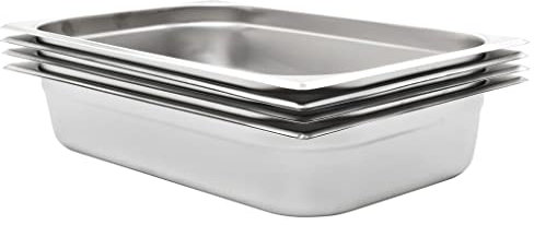 LLEZKBR Gastronormbehälter 4 Stück GN 1/1 100 mm Edelstahl