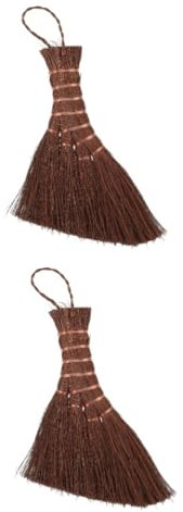 DEARMAMY 2 Pezzi pennello per vassoio da tè pennello per teiera spazzola da piatto macchia scopa pratica spazzola per pentole per lavare le pentole palma naturale Marrone