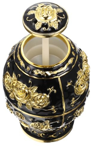 VICASKY Contenitore Pop-up Elegante per Stuzzicadenti Organizer Compatto e Decorativo per Stuzzicadenti e Cotton Fioc Design Europeo in Oro Nero