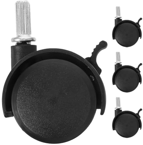 Veemoon 4 pièces Lot de Roues de Remplacement pour Séchoir à Linge Roulettes Pivotantes avec Frein Noires Accessoires pour Meubles et Chariots