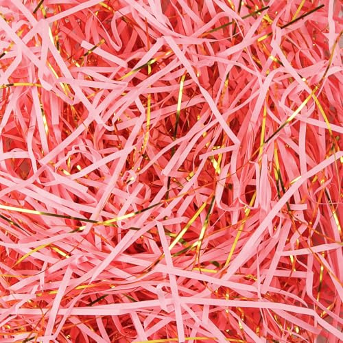 dellyy 300g Papier Déchiqueté noir et Or, Papier Dechire pour Colis, Remplissage Boite Cadeau, Diy Papier Déchiqueté pour Cadeau, pour Le Remplissage d'Emballages et La Décoration Diy (Or rose)
