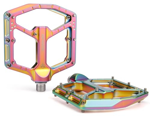 GEWAGE MTB Pedale Profi – CNC Aluminium, 3-Fach-Lagersystem mit großem Kugellager + Nadellager, 9/16″ Chromoly, ultraflaches Monoblock Design, 14 Pins, kompakt