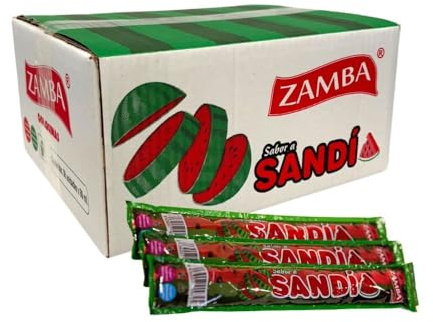 Polos Flash Zamba Sandía 56 Unidades – Bebida para Congelar Infantil Sabor Sandía Dulce y Refrescante, Formato Ahorro Ideal para Verano, Sin Gluten y Sin Lactosa