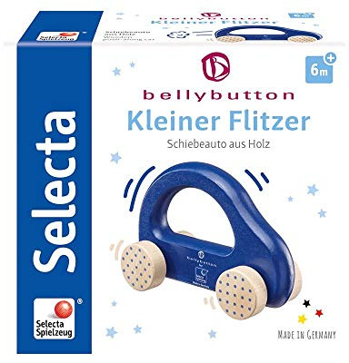 Selecta 64008 Kleiner Flitzer, Greifling - bellybutton, 3 Monate to 1 Jahr , blau, 10 cm