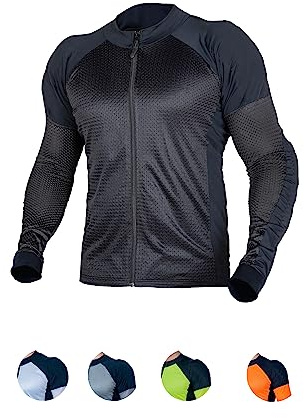 WICKED STOCK Mesh Armored Motorcycle Shirt for Men & Women - CE Level 2 Mesh Motorcycle Protective Shirt for Summer - Soft, Stretchy & Lightweight Motorcycle Armored shirt with Removable Padding