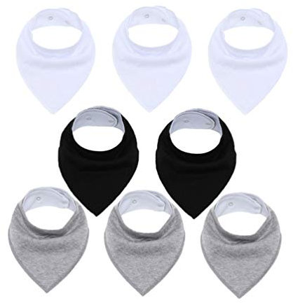 Healifty Baby Lätzchen Set 8 Stück Weiche Saugfähige Dreieckslätzchen Für Neugeborene Ideal Für Fütterungen Und Sabbern Grau Und Weiß