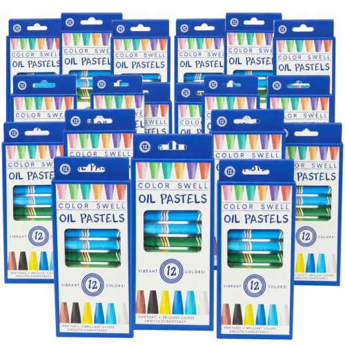 Color Swell Bulk Oil Pastels - 36 Packs with 12 Colors Each - Perfect for Kids, Classrooms, Parties, Students, Donations, Party Favors - Bulk Oil Pastels