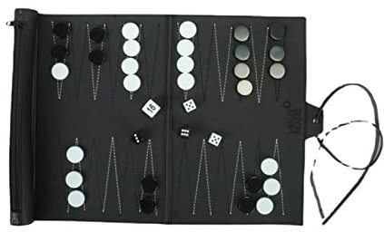 Verve Jelly Backgammon Set - Echtes Leder Reise Backgammon Set - Hochwertige Brettspiele und Reisespiele