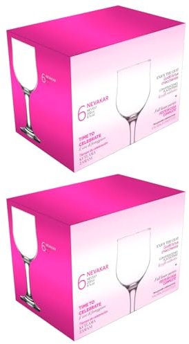 Acan Tradineur - Pack de 12 Copas - Modelo Nevakar - Capacidad: 200 ml - Ideal para Vino - Aptas para lavavajillas - Tamaño Aprox: Ø 6,5 x 16,7 cm