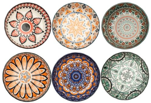 Cuencos Aperitivos, Cuencos para Salsa,Servier Set 6Pcs, Cuencos para Sushi, Cuencos de porcelana para Salsas de Soja, Aperitivos, Condimentos, Frutos Secos, Snacks