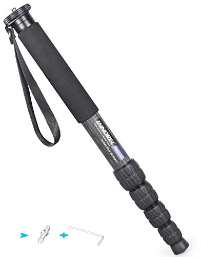 Carbon Fiber Camera Monopod INNOREL RM325C Professional Portable Compact Lightweight Travel 5-Section Monopod for Canon Nikon Sony DSLR Camera Video Camcorder DV Photography Bracket Load 26lbs/12kg