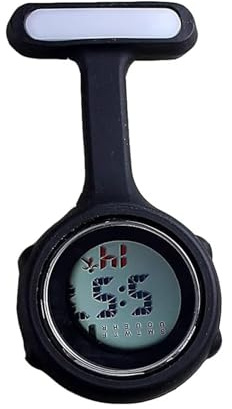 SagaSave Digital FOB Watch, Digital Krankenschwester Uhren Digitaler Bildschirm Stille Elektronische Leuchtende Krankenschwesteruhr mit Pin/Clip-On Watch für Doktor Krankenschwester