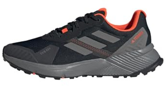 adidas Hombre Terrex Soulstride Rain.RDY Trail Running Shoes, Core Black/Grey Four/Solar Red, 42 EU