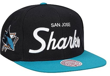 Mitchell & Ness San Jose Sharks Vintage Script Snapback Cap