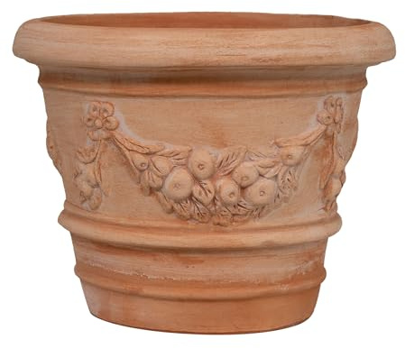 Biscottini Vaso in Terracotta Toscana L40xPR40xH30 - Vasi Terracotta Grandi da Esterno e Interno - Vaso da Esterno Grande Made in Italy