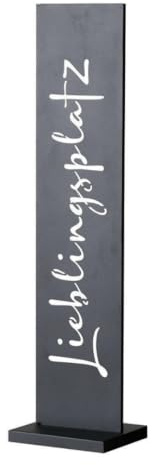 Topanbieter999 Dekoaufsteller Haustürdeko Hausflur Eingangsdeko schwarz 77 cm Metalldeko Gartendeko Haustür Aufsteller Standschild (Lieblingsplatz Schwarz)