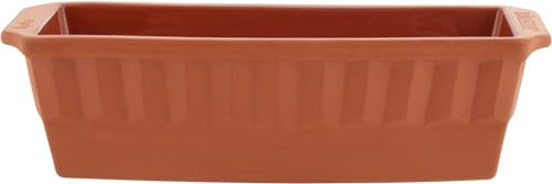 Romertopf Kastenform Torta 31 cm aus Naturton, sauerteigbeständige Brot- und Kuchenbackform mit Glasur im Unterteil, ca. 31 x 14 x 8,5 cm, 1,7 Liter Volumen, spülmaschinengeeignet, hitzebeständig