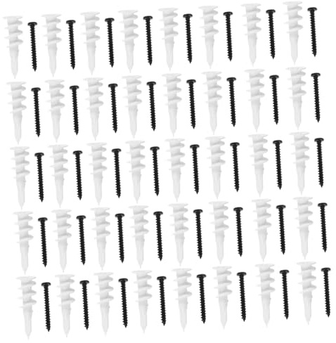 iplusmile Tornillos para Anclajes de Pared Hueca 100 Unidades, Nylon Resistente para Tacos de Yeso, Fijación de Alta Resistencia para Reparaciones en Placas de Yeso, Uso Doméstico