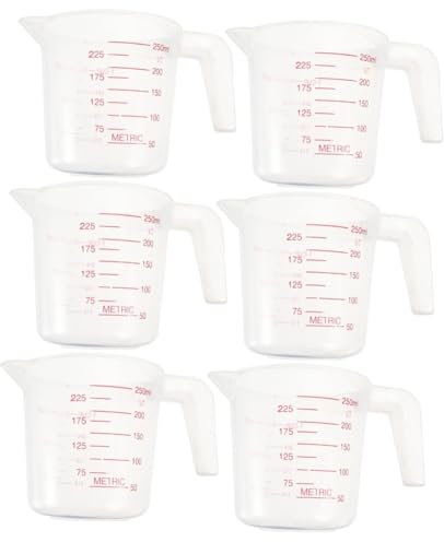 Toddmomy 3sets Mini Measuring Cup for Parrots Plastic Bird Feeder 250ml Measuring Cup Scale 2pcs*3
