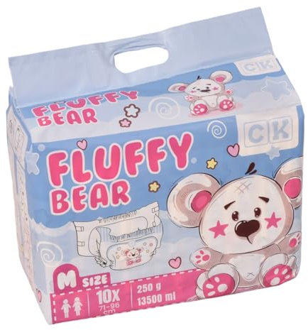 Fluffy Bear - Pañales para adultos (talla L, 13500 ml)