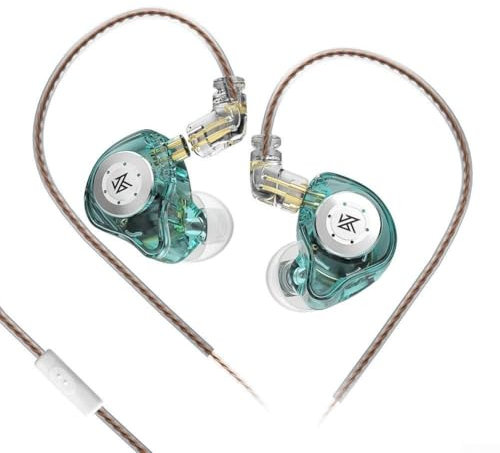 EasyByMall Cuffie intrauricolari ad alte prestazioni KZ EDX Pro con cavo di connessione da 3 5 mm e suono potenziato magneticamente (Greenmicrophone)