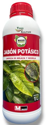 Limpiador de melaza y negrilla 1 l. Limpieza de hojas y ramas de manchas de pulgon, cochillas mosca blanca etc. Jabon potasico 1 litro