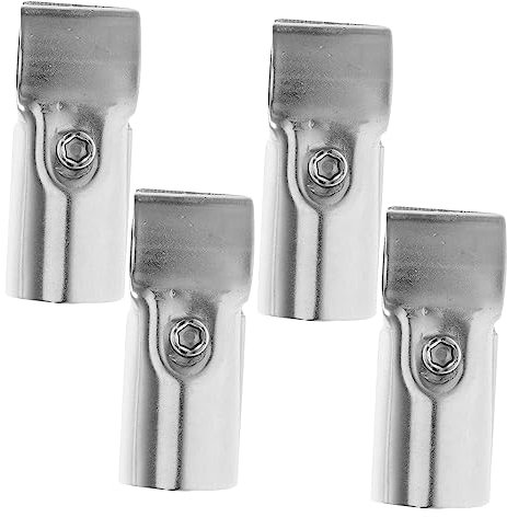 KITANDOVE Stainless Steel Tube Connector Clip 4pcs Clamp for Woodworking Chain Link Bracket Home Supplies DIY Shelf End Rail