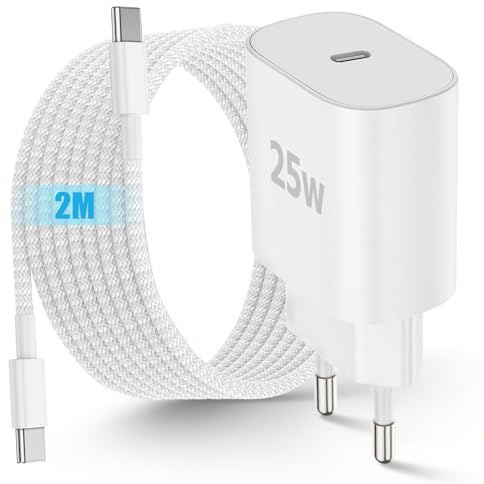 iPad Ladegerät Netzteil mit iPad Ladekabel, 25W USB C Schnellladegerät | 2M USB-C Kabel Schnellladekabel für iPad Pro 11/12.9, iPad Air/Mini/Gen, i Phone 17 16 15 (Pro Max/Pro/Plus),17 Air/i-Pad