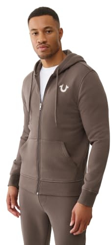 True Religion Men's True Embroidered Zip Hoodie Hooded Sweatshirt