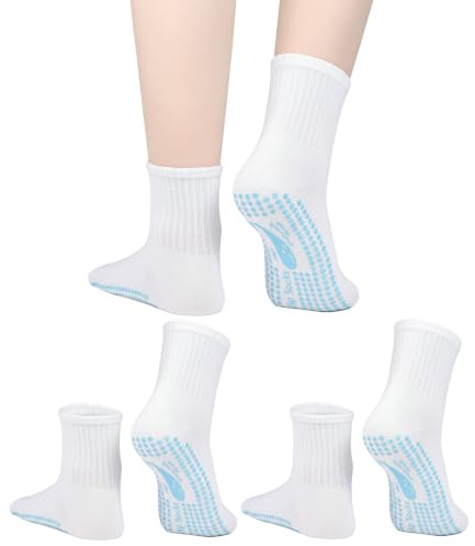TENQUAN Women & Men Yoga Socks, Non Slip Grip Pilates Socks for Fitness | Anti Slip Grip Socks, Breathable Fabric, Unisex Size 3-11, Soft Cotton Socks for Yoga, Pilates, Barre, Gym, Home, Hospital