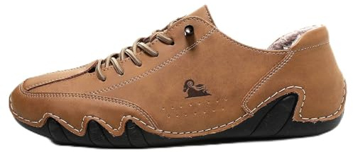 Fleece Lined Leather Barefoot Shoes for Women Men Nevova Driving Shoes, Winter Orthopedic Slip On Shoe Lace Up Flats, Handmade Walking Sneakers Non-Slip Hiking Boots