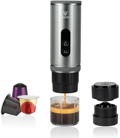 Vagizm Portable Espresso Machine 12V: Travel Coffee Maker with Fast Self Heating & 15000mah Large Battery - Works with NS Capsule for Camping, Traveling, Car Driving