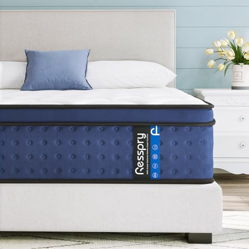 Resspry King Size Mattress, 12Inch Hybrid Mattress for Pressure Relief, Breathable Foam with Individually Pocket Spring, Medium King Bed, Navyx Collection(150×200×30cm)