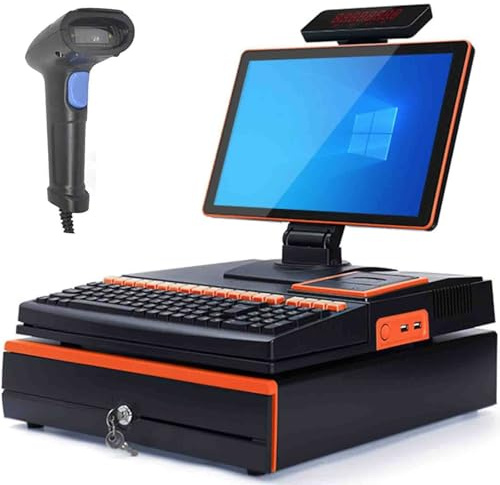 PixCy Cajas Registradoras Comercio,Tpv Comercio Completo,15,6 Touch Screen + 58mm Impresora Térmica + Cajón Automático,Gestión Inventario + Pago Múltiple,Dueños Tiendas/Comerciantes Single