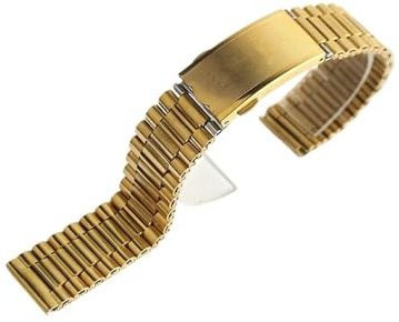 Cong Yi Watchband Silver Godlden rostfritt stål 18mm bälte kompatibel med Rado Mäns Armbandsur SL11(Gold)