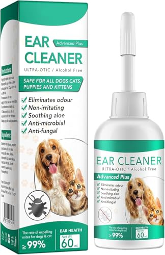 Limpiador De Oídos para Perros Y Gatos,Limpiador de Orejas Perro,Lavado de Oídos para Perros,Limpiadors de Oído para Mascotas,Adecuado Pare Todo Tipo De Animales Pequeños