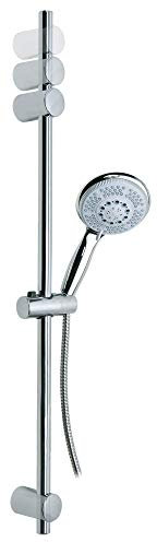 tesa SPAA - Alcachofa de Ducha con Barra y Soporte Deslizable - Montaje sin Taladrar - Alta Fuerza de Fijación hasta 10 kg con Tecnología Power.Kit - 900 mm - Cromado