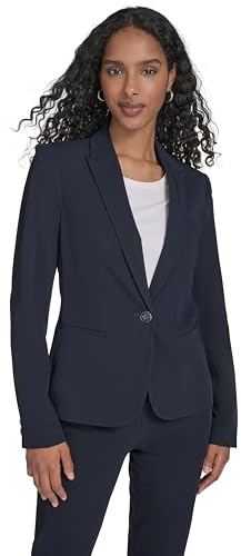 Tommy Hilfiger Damen Work One Button Business Jacket Blazer, Mitternacht/Ausflug, einfarbig (Midnight//Getaway Solids), 46