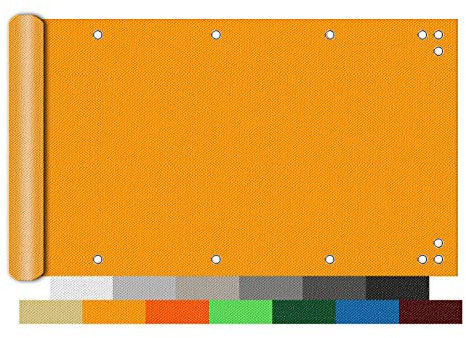Yoosing Brise Vue pour Balcon 65x600cm, Brise Vue Pas Cher, avec Attaches de câble et Cordons Brise Vue Anthracite pour Balcon/Patio/Jardin/Grillage - Orange Vif