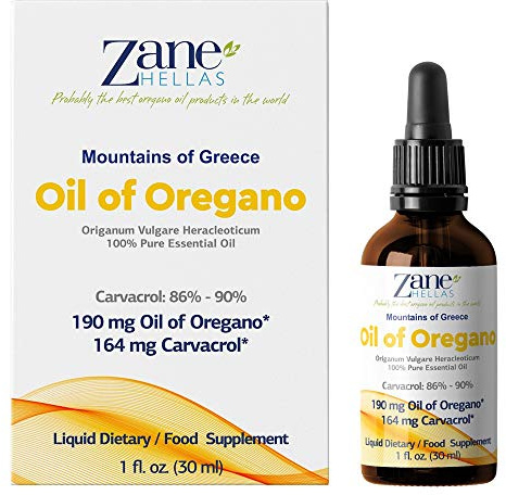 Zane Hellas 100% outspädd oreganoolja. Grekisk eterisk olja av oregano .86% min karvakrol. 164 mg Carvacrol per portion. Förmodligen den bästa oreganoljan i världen. 1 fl. oz. - 30 ml.