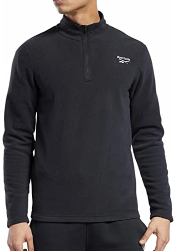Reebok Herren Ow FLC Q Zip Sweatshirt, Schwarz, XL