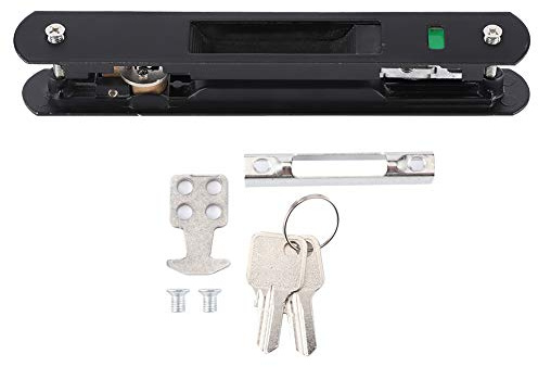 serrure à crochet de fenêtre de porte coulissante,Serrure de porte coulissante, loquet de verrouillage simple double face de porte mobile moderne, serrure de sécurité de porte de patio de fenêtre