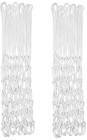 Sanung 2 Pack Basketball Net, Weather-Proof Standard Size Replacement White Basketball Mesh Net for Indoor and Outdoor, Easy to Install